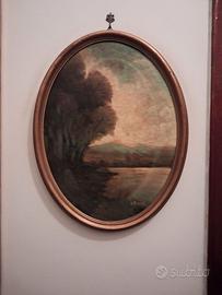 quadro ad olio, paesaggio dipinto a mano