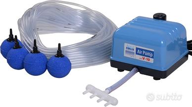 Acquario pompa aria 4 LT\min con tubo 25M e pietre