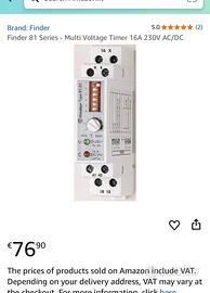 Finder 81 series multi voltage timer 16A