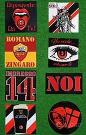 8 adesivi ultras Milan curva sud 