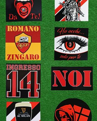 8 adesivi ultras Milan curva sud 
