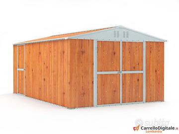 Box capanno acciaio lamiera 327x459cm fin legno