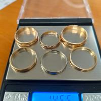 6 Anelli Fedi in oro 18 carati 