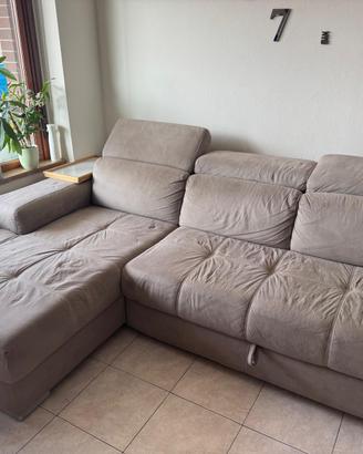 Divano letto angolare tortora/etoupe usato