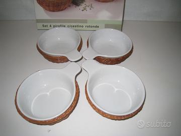 4 pirofile da forno con cestino