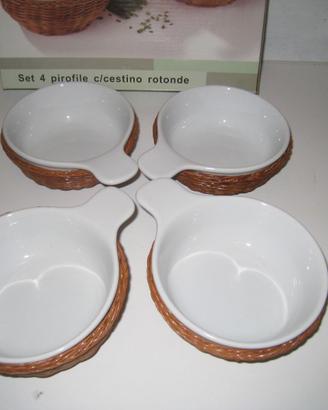 4 pirofile da forno con cestino