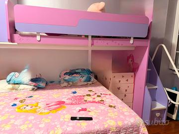 LETTO SINGOLO SOPPALCATO + SCALETTA CONTENITORE