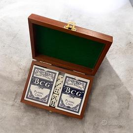 Set da gioco portatile vintage in scatola di legno