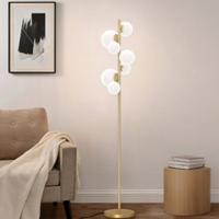 Piantana lampada da terra a globi color oro