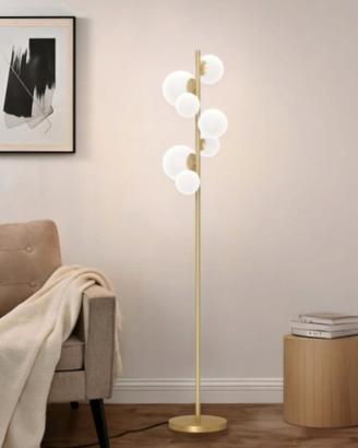 Piantana lampada da terra a globi color oro