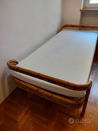 Letto singolo design anni 60 in bambù