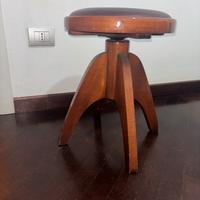 Sgabello regolabile in legno vintage