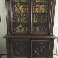 Vetrina noce massiccio, settecentesca anta vetro