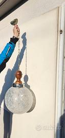 Lampadario d’epoca in vetro soffiato primi ‘900