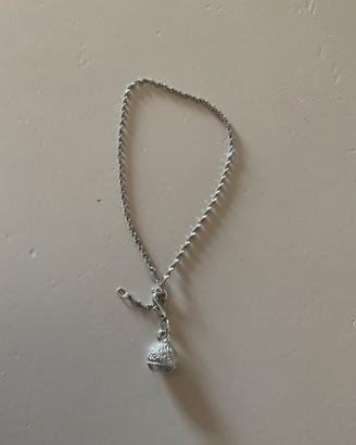 Bracciale a catena a spiga in argento 925