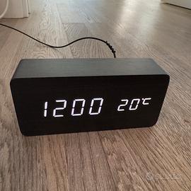 Sveglia Orologio digitale in finto legno