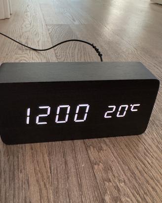 Sveglia Orologio digitale in finto legno