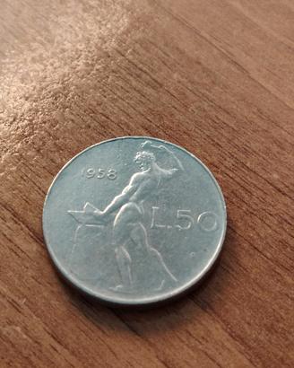 50 lire 1958 moneta non comune repubblica 