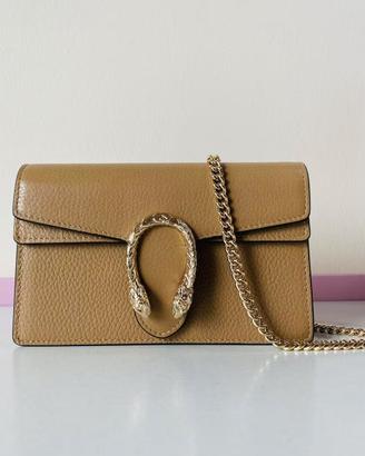 Borsa a spalla mini Dionysus in pelle beige