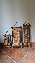 quadriTris quadri etnici con maschere africane