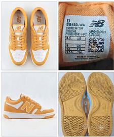 New Balance 480 Bianche e Gialle Senape - TG. 43