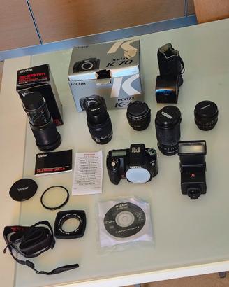 Pentax K100 con kit obiettivi