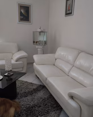 Set di due Divani in pelle bianca di Calibù