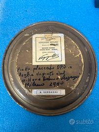 Piatto placato oro Arturo Vergagni 1990