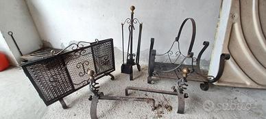 Kit attrezzi per camino ferro battuto