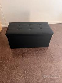 puff nero con scompartimento 