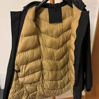 Giubbotto parka nero con cappuccio