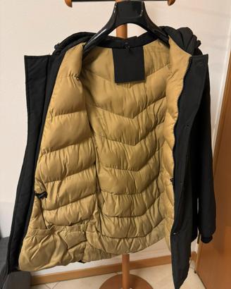 Giubbotto parka nero con cappuccio