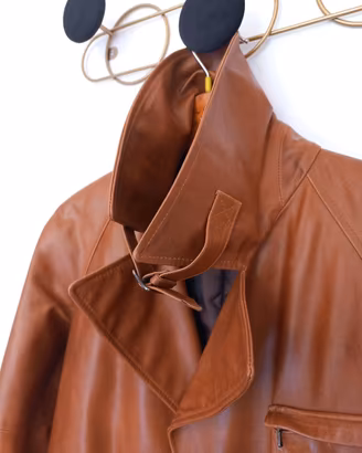 Trench in vera pelle