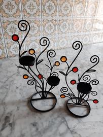 Porta Candele in ferro battuto 