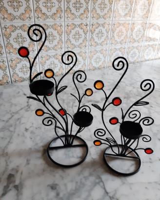 Porta Candele in ferro battuto 
