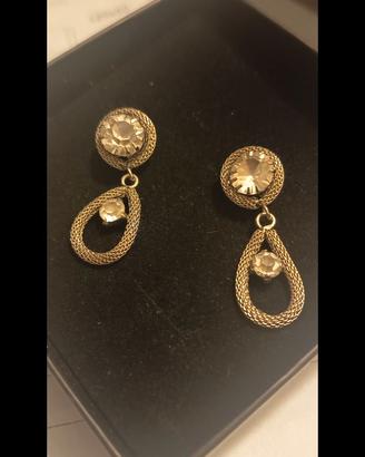 orecchini donna in strass anni '60 (con il buco)