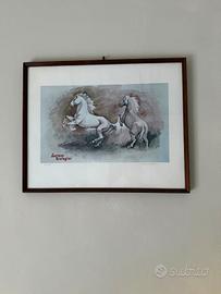 Litografia numerata-Cavalli di Luciano Scafaglini