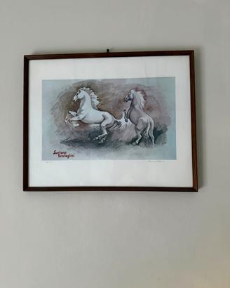 Litografia numerata-Cavalli di Luciano Scafaglini