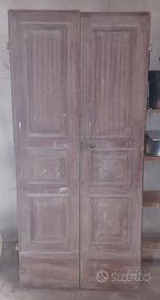 COPPIA ANTICHE PORTE CASCINA PIEMONTESE ANNI 30/40