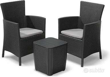 Set Poltrone e tavolino Keter Da Esterno NUOVO