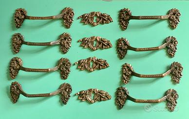 Set 8 maniglie + 4bocchette vintageLuigiXV-barocco