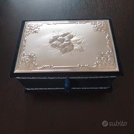 Portagioie in velluto blu