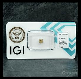 IGI Diamante Naturale Fancy Yellow 0.53ct VS