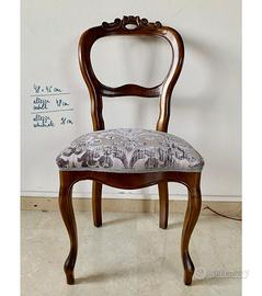 Coppia di sedie stile Luigi Filippo, legno di noce