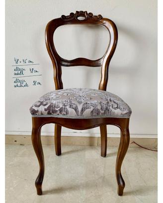 Coppia di sedie stile Luigi Filippo, legno di noce