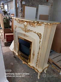 Camino elettrico foglia oro avorio con spedizione