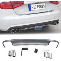 KIT DIFFUSORE AUDI A4 B8 11-15 LOOK S4 2 TERMINALI