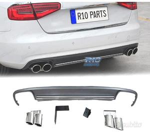 KIT DIFFUSORE AUDI A4 B8 11-15 LOOK S4 2 TERMINALI
