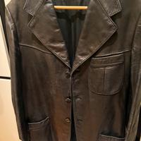 Giacca pelle vintage uomo nera