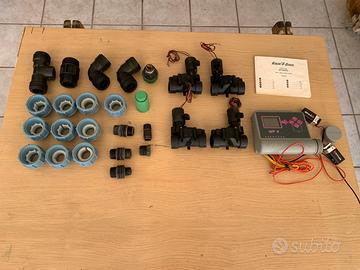 Centralina+elettrovalvole+raccordi irrigazione